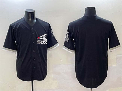 Chicago White Sox Blank Black Cool Base Stitched Baseball Jersey