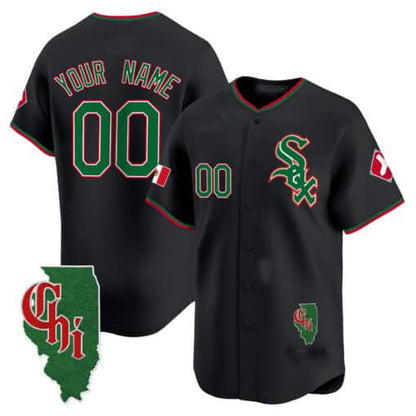 Custom Chicago White Sox Mexico Vapor Premier Limited ¨C Illinois Patch ¨C All Stitched Baseball Jersey