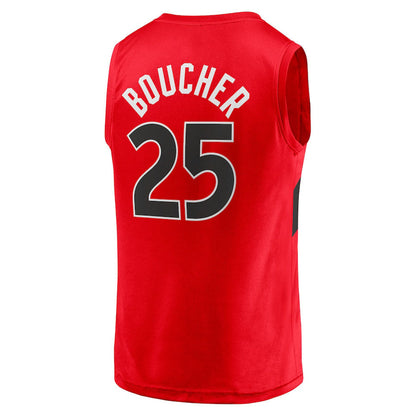 T.Raptors #25 Chris Boucher Fanatics Branded  Fast Break Replica Jersey Icon Edition Red Stitched American Basketball Jersey UNEC