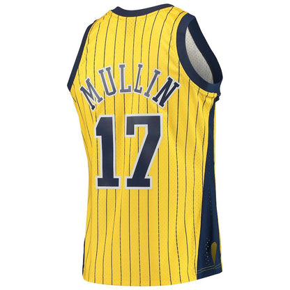 IN.Pacers #17 Chris Mullin Mitchell & Ness 1999-00 Hardwood Classics Swingman Jersey Gold Stitched American Basketball Jersey UNEC