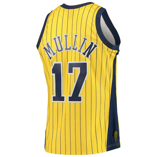 IN.Pacers #17 Chris Mullin Mitchell & Ness 1999-00 Hardwood Classics Swingman Jersey Gold Stitched American Basketball Jersey UNEC
