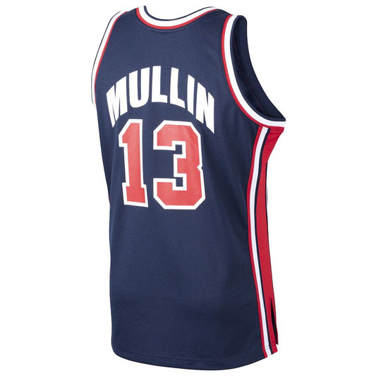 G.State Warriors #13 Chris Mullin Basketball Mitchell & Ness Home 1992 Dream Team Authentic Jersey Navy Stitched American Basketball Jersey UNEC
