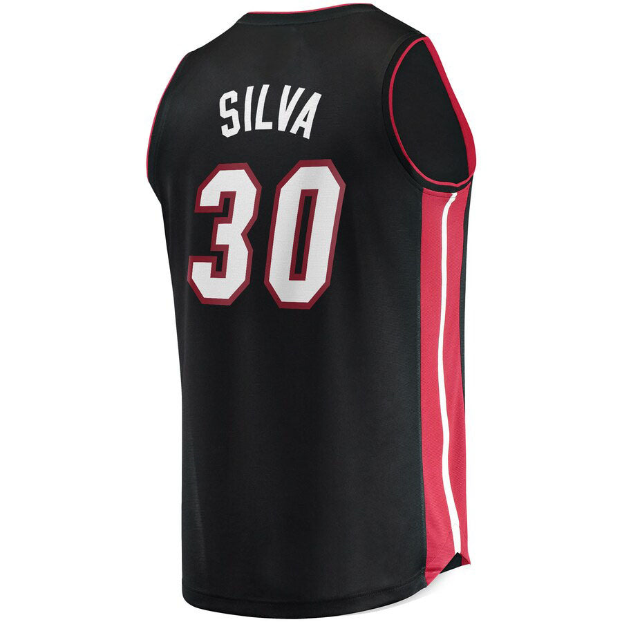 M.Heat #30 Chris Silva Fanatics Branded 2021-22 Fast Break Replica Jersey Icon Edition Black Stitched American Basketball Jersey UNEC