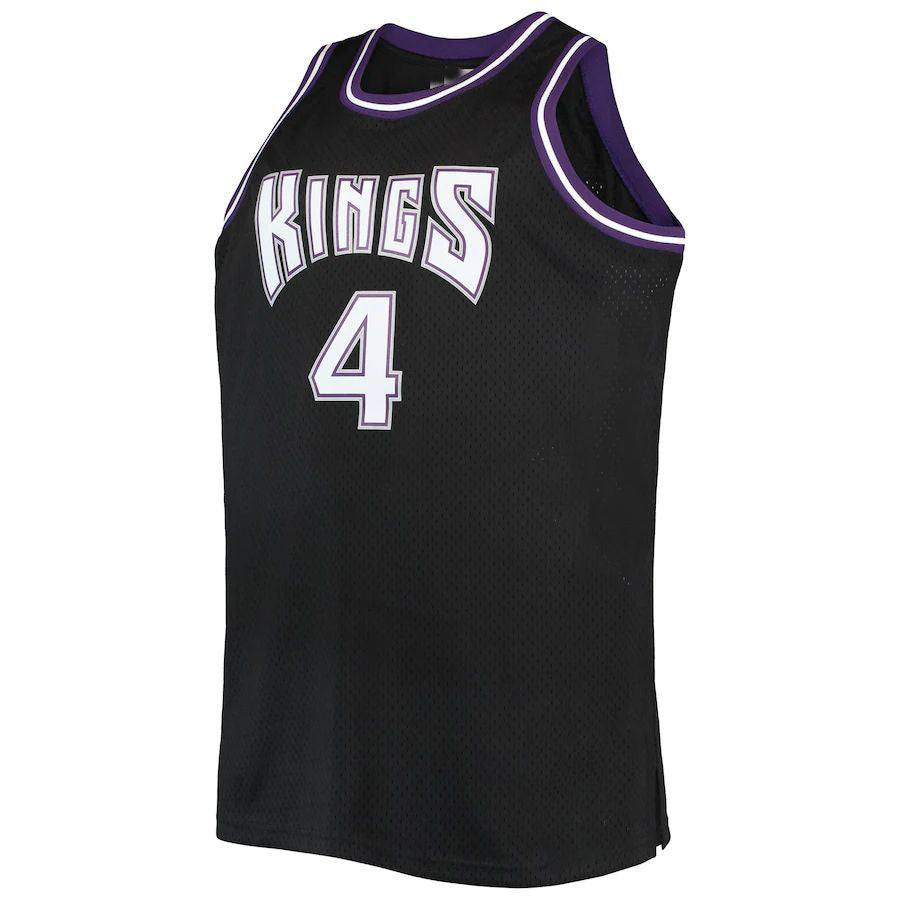 S.Kings #4 Chris Webber Mitchell & Ness Big & Tall 2000-01 Hardwood Classics Swingman Jersey Black Stitched American Basketball Jersey UNEC