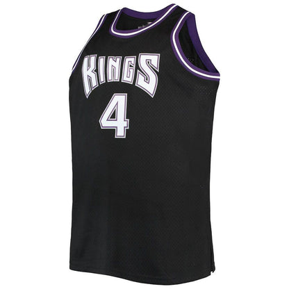 S.Kings #4 Chris Webber Mitchell & Ness Big & Tall 2000-01 Hardwood Classics Swingman Jersey Black Stitched American Basketball Jersey UNEC