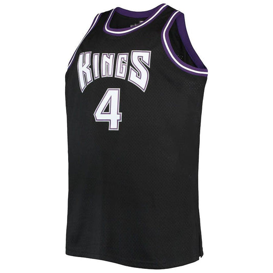 S.Kings #4 Chris Webber Mitchell & Ness Big & Tall 2000-01 Hardwood Classics Swingman Jersey Black Stitched American Basketball Jersey UNEC