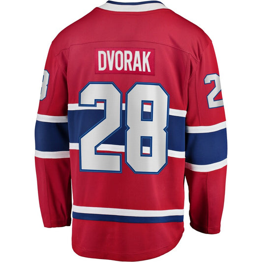 M.Canadiens #28 Christian Dvorak Fanatics Branded Home Breakaway Player Jersey Red Stitched American Hockey Jersey UNEC