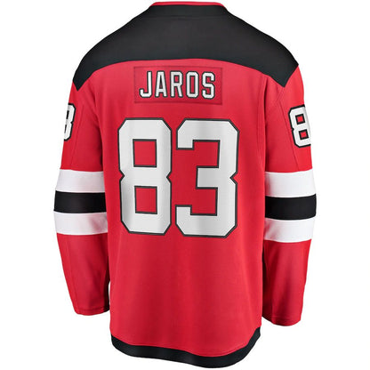 NJ.Devils #83 Christian Jaros Fanatics Branded Home Breakaway Player Jersey  Red Stitched American Hockey Jersey UNEC
