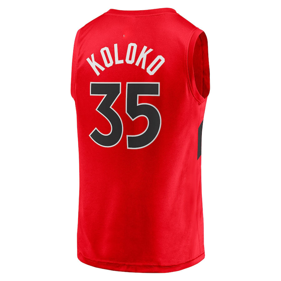 T.Raptors #35 Christian Koloko Fanatics Branded  Fast Break Replica Jersey Icon Edition Red Stitched American Basketball Jersey UNEC