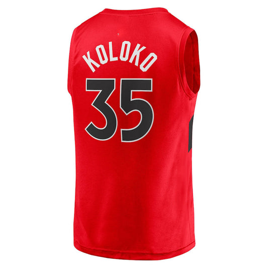 T.Raptors #35 Christian Koloko Fanatics Branded  Fast Break Replica Jersey Icon Edition Red Stitched American Basketball Jersey UNEC