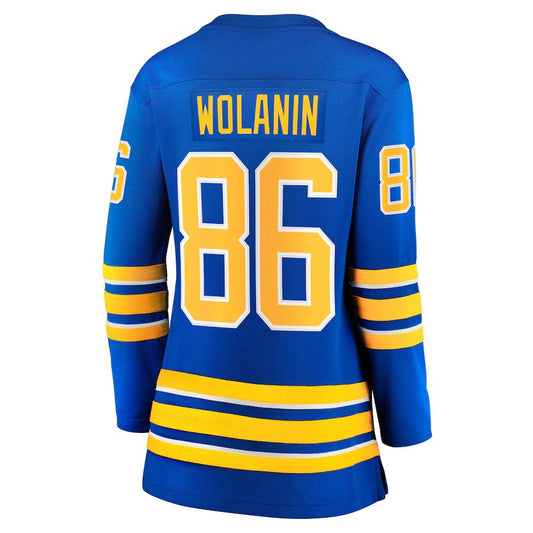 B.Sabres #86 Christian Wolanin Fanatics Branded Home Breakaway Player Jersey Royal Stitched American Hockey Jersey UNEC