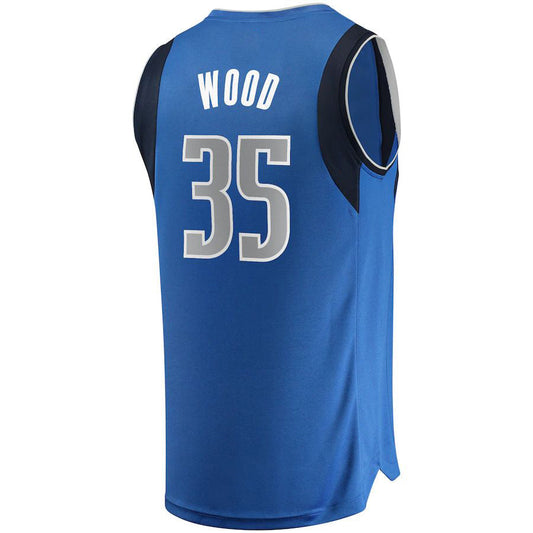 D.Mavericks #35 Christian Wood Fanatics Branded Fast Break Replica Jersey Icon Edition Blue Stitched American Basketball Jersey UNEC