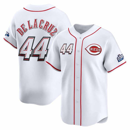 Cincinnati Reds #44 Elly De La Cruz White 2025 Speedway Classic Home Limited Player Stitched Baseball Jersey