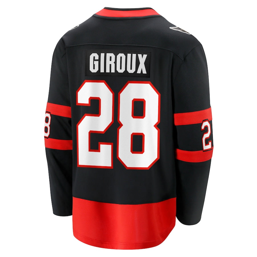O.Senators #28 Claude Giroux Fanatics Branded Home Premier Breakaway Player Jersey Black Stitched American Hockey Jersey UNEC