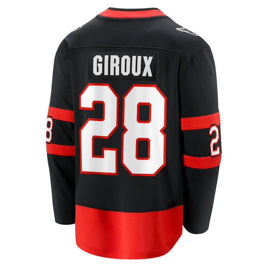 O.Senators #28 Claude Giroux Fanatics Branded Home Premier Breakaway Player Jersey Black Stitched American Hockey Jersey UNEC