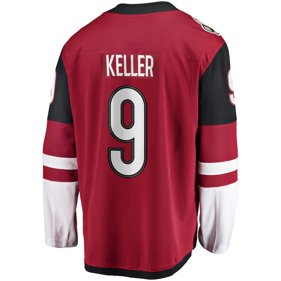 A.Coyotes #9 Clayton Keller Fanatics Branded Home Premier Breakaway Player Jersey Garnet Stitched American Hockey Jersey UNEC