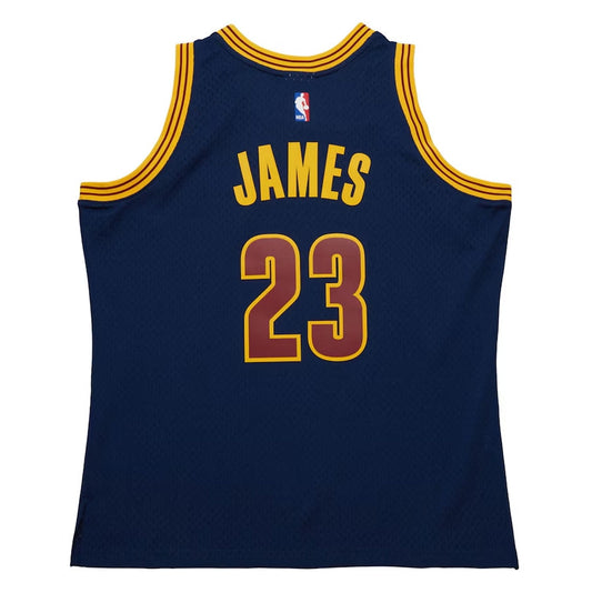 C.Cavaliers #23 LeBron James Mitchell & Ness 2015-16 Hardwood Classics Swingman Jersey - Navy American Basketball Jersey UNEC