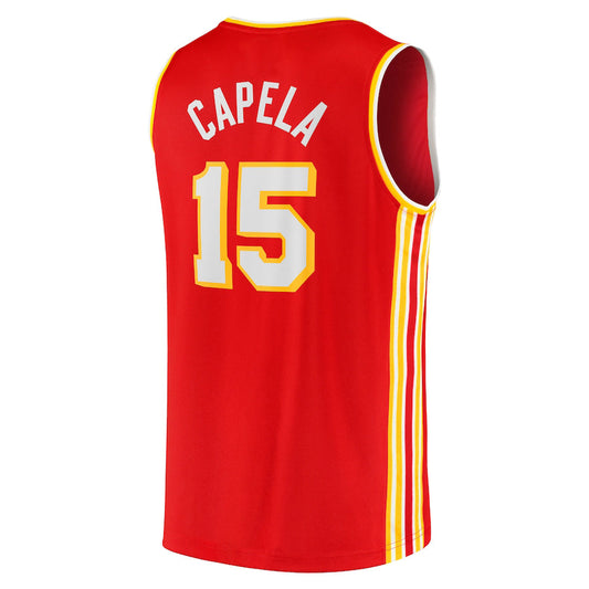 A.Hawks #15 Clint Capela Fanatics Branded 2021-22 Fast Break Replica Jersey Icon Edition Red Stitched American Basketball Jersey UNEC