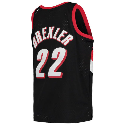 P.Trail Blazers #22 Clyde Drexler Mitchell & Ness  1991-92 Hardwood Classics Swingman Jersey Icon Edition Black Stitched American Basketball Jersey UNEC