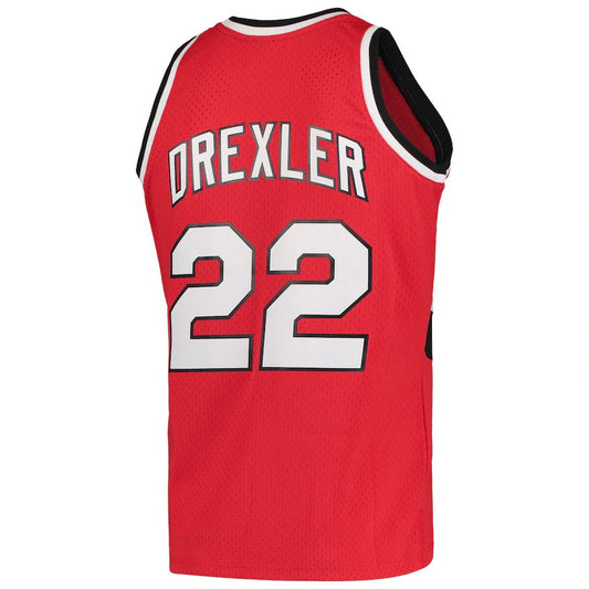 P.Trail Blazers #22 Clyde Drexler Mitchell & Ness Hardwood Classics 1983-84 Swingman Jersey Red Stitched American Basketball Jersey UNEC