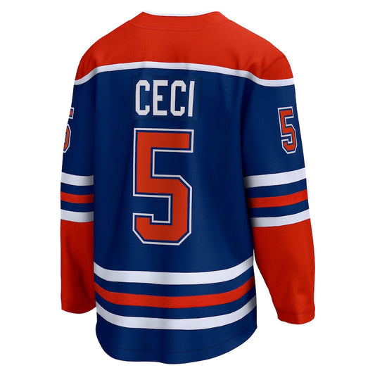 E.Oilers #5 Cody Ceci Fanatics Branded Home Breakaway Player Jersey  Royal Stitched American Hockey Jersey UNEC