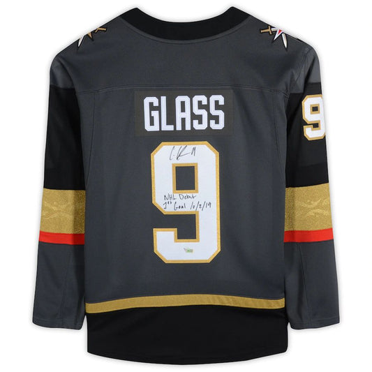 V.Golden Knights #9 Cody Glass Fanatics Authentic Autographed Breakaway Jersey with Multiple Inscriptions Stitched American Hockey Jersey UNEC