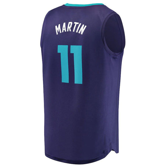 C.Hornets #11 Cody Martin Fanatics Branded Fast Break Replica Player Jersey Statement Edition Purple Stitched American Basketball Jersey UNEC