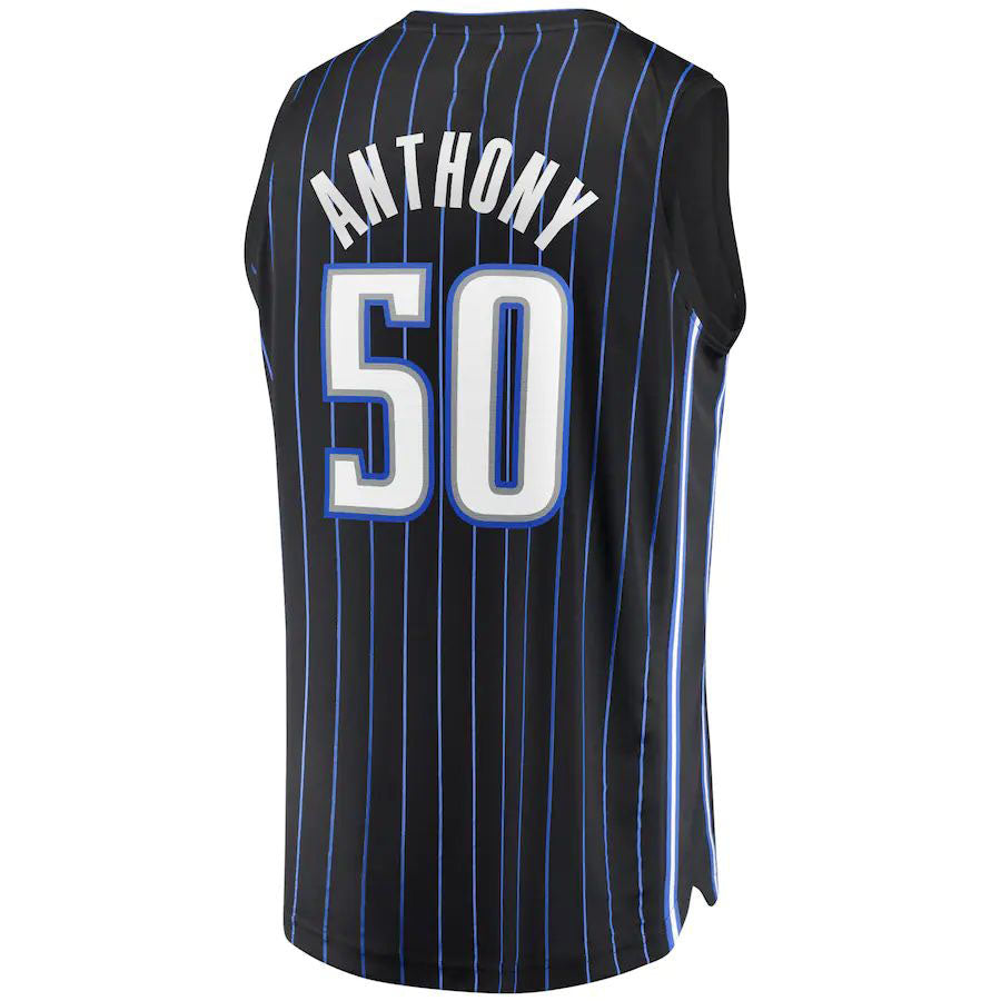 O.Magic #50 Cole Anthony Fanatics Branded  2020  Draft First Round Pick Fast Break Replica Jersey Icon Edition Black Stitched American Basketball Jersey UNEC