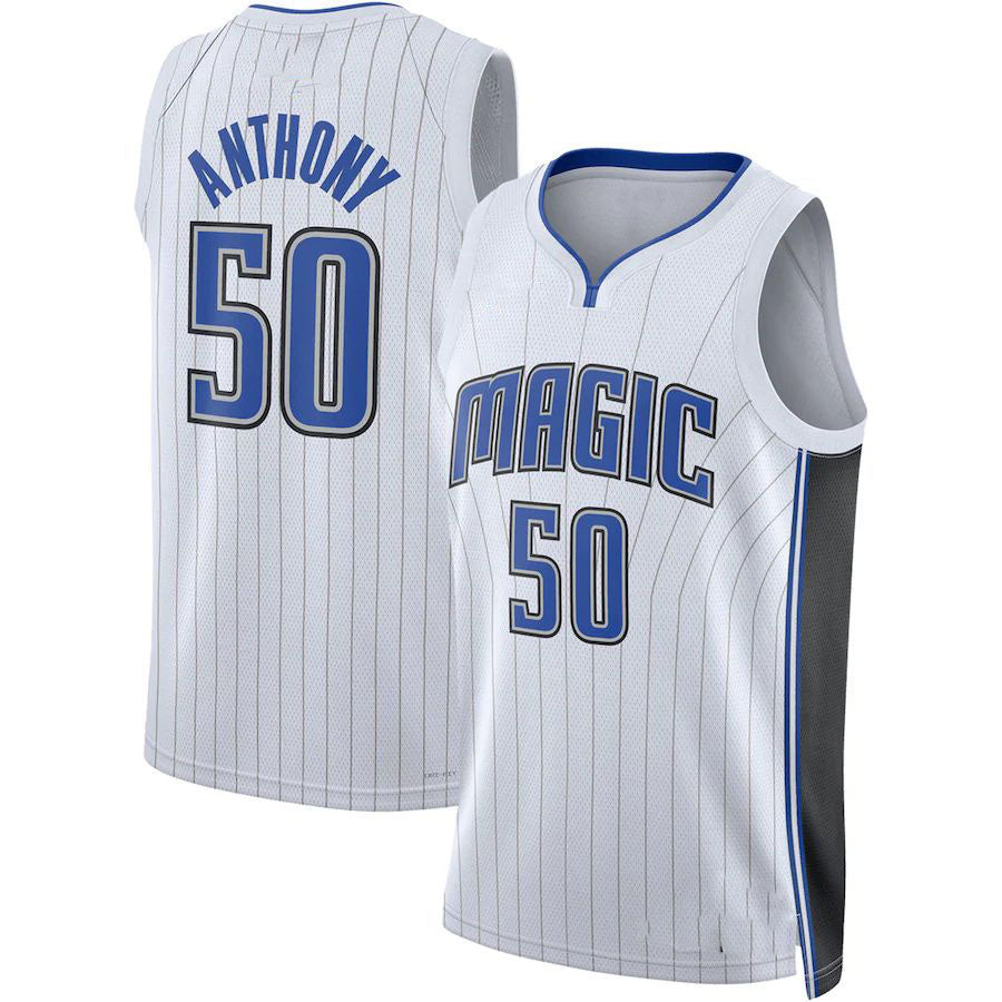 O.Magic #50 Cole Anthony Unisex 2022-23 Swingman Jersey Association Edition White Stitched American Basketball Jersey UNEC