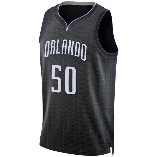 O.Magic #50 Cole Anthony Unisex 2022-23 Swingman Jersey City Edition Black Stitched American Basketball Jersey UNEC