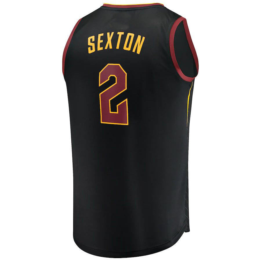 C.Cavaliers #2 Collin Sexton Fanatics Branded Fast Break Replica Player Jersey Black Statement Edition Stitched American Basketball Jersey UNEC