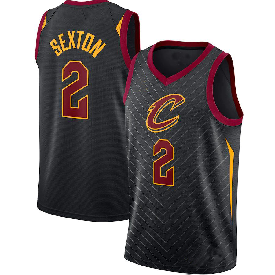 C.Cavaliers #2 Collin Sexton Jordan Brand 2020-21 Swingman Jersey Black Statement Edition Stitched American Basketball Jersey UNEC