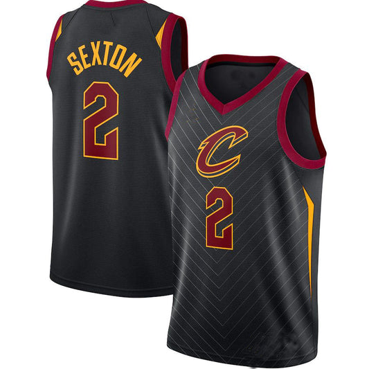 C.Cavaliers #2 Collin Sexton Jordan Brand 2020-21 Swingman Jersey Black Statement Edition Stitched American Basketball Jersey UNEC