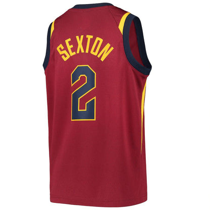 C.Cavaliers #2 Collin Sexton Team Swingman Jersey Icon Edition Wine Stitched American Basketball Jersey UNEC