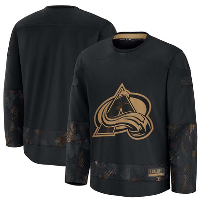 C.Avalanche Fanatics 2024 Military Appreciation Practice Jersey - Black Stitched American Hockey Jersey UNEC