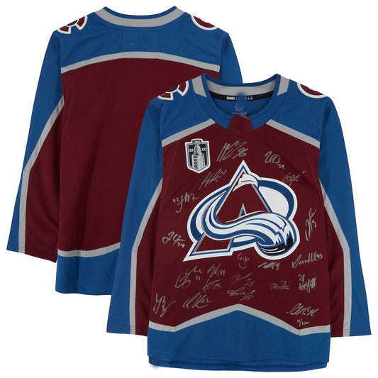 C.Avalanche Fanatics Authentic Multi-Signed 2022 Stanley Cup Champions with Multiple Signatures - Limited Edition of 100 Hockey Jersey UNEC