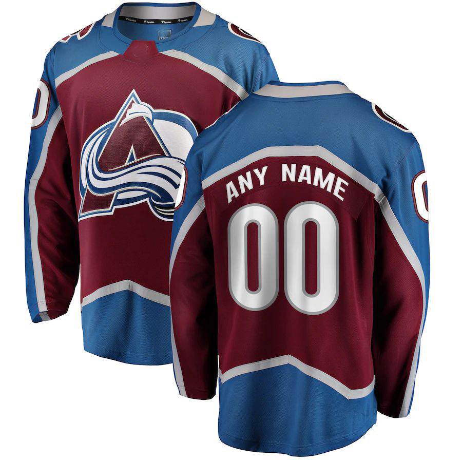 Custom C.Avalanche Fanatics Branded Home Breakaway Burgundy Stitched American Hockey Jersey UNEC