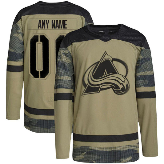 Custom C.Avalanche Military Appreciation Team Authentic Practice Jersey  Camo Stitched American Hockey Jersey UNEC