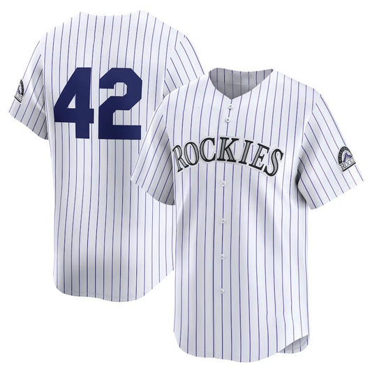 Colorado Rockies 2024 #42 Jackie Robinson Day Home Limited Jersey ¨C White Stitches Baseball Jerseys