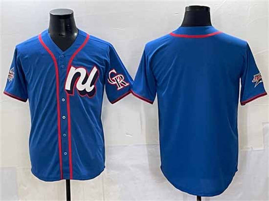 Colorado Rockies National League Blank Blue 2025 All-Star Edition Limited Stitched Baseball Jersey