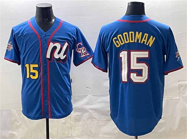 Colorado Rockies National League #15 Hunter Goodman Blue 2025 All-Star Edition Limited Stitched Baseball Jersey