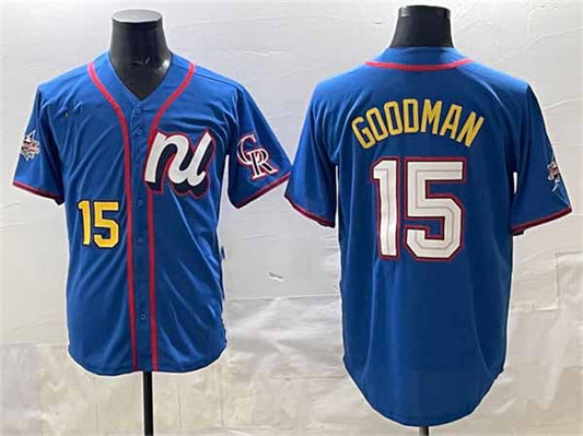Colorado Rockies National League #15 Hunter Goodman Blue 2025 All-Star Edition Limited Stitched Baseball Jersey