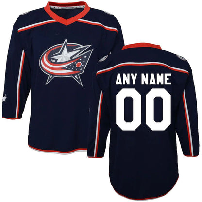 Custom C.Blue Jackets Toddler Home Replica  Navy Stitched American Hockey Jersey UNEC
