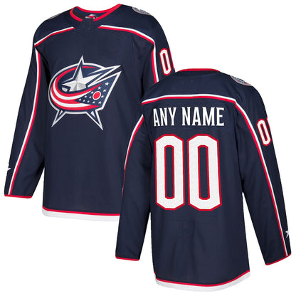 Custom C.Blue Jackets Authentic Jersey Navy Stitched American Hockey Jersey UNEC