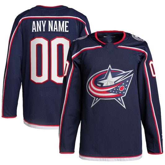 Custom C.Blue Jackets Home Primegreen Authentic Pro Navy Stitched American Hockey Jersey UNEC
