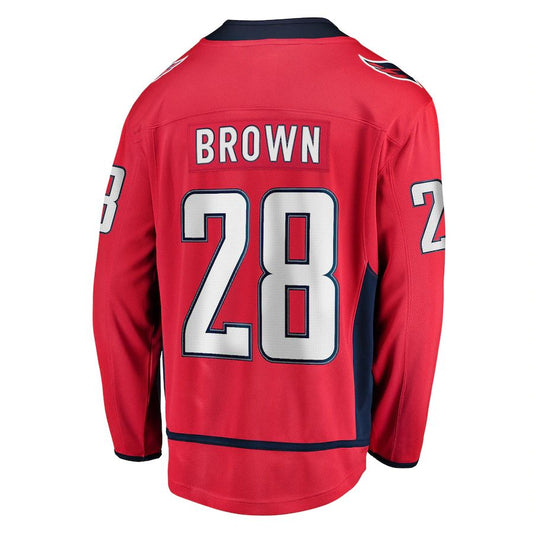 W.Capitals #28 Connor Brown Fanatics Branded Home Breakaway Player Jersey Red Stitched American Hockey Jersey UNEC