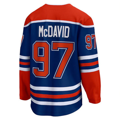 E.Oilers #97 Connor McDavid Fanatics Branded Home Premier Breakaway Player Jersey Royal Stitched American Hockey Jersey UNEC