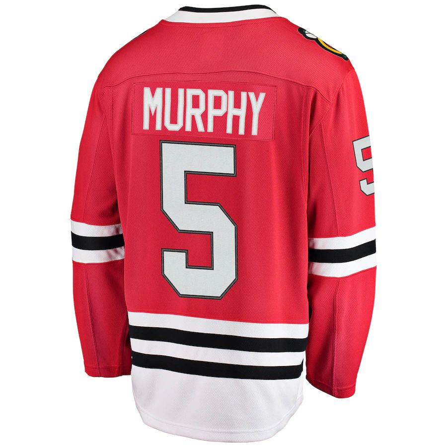 C.Blackhawks #5 Connor Murphy Breakaway Player Jersey Red Stitched American Hockey Jersey UNEC