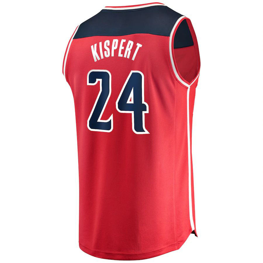 W.Wizards #24 Corey Kispert Fanatics Branded  Draft First Round Pick Fast Break Replica Jersey Red Icon Edition Stitched American Basketball Jersey UNEC
