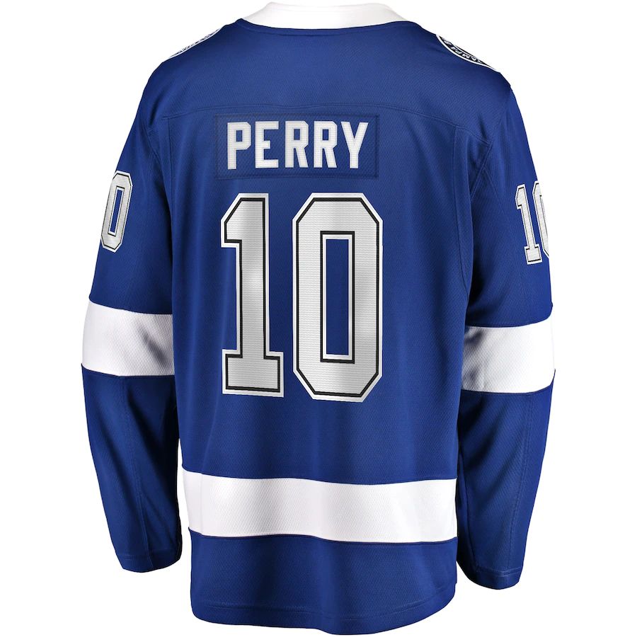 TB.Lightning #10 Corey Perry Fanatics Branded Home Breakaway Player Jersey  Blue Stitched American Hockey Jersey UNEC